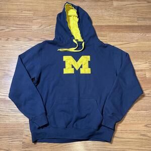 Michigan Wolverines Sweatshirt Hoodie Mens Large Embroidered